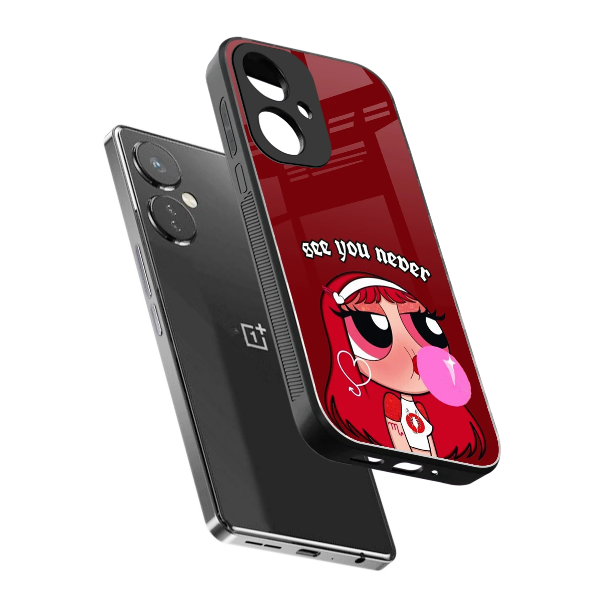 See You Never sleek oneplus nord ce 3 cover with tempered glass back and TPU edges
