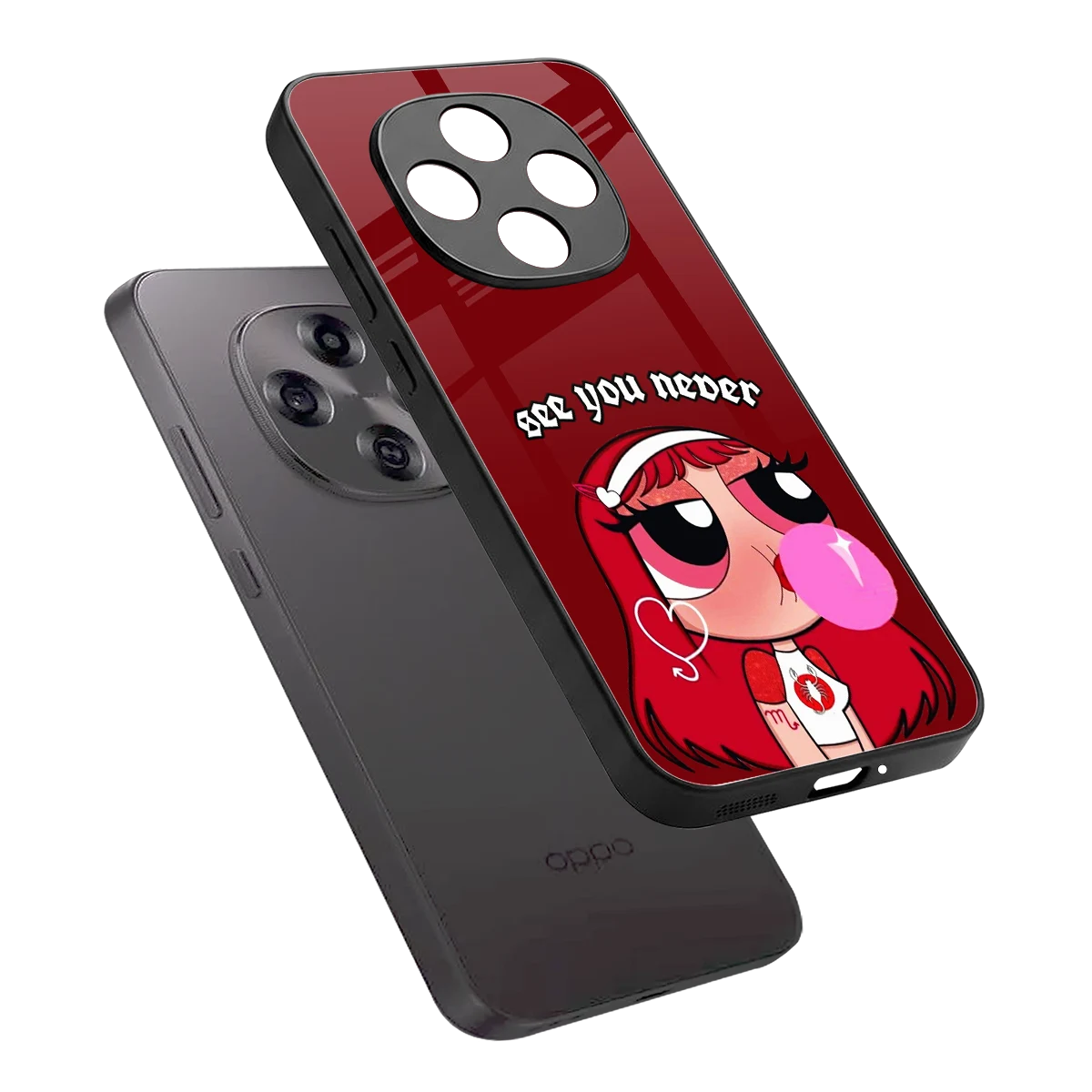 See You Never sleek oppo f31 pro 5g cover with tempered glass back and TPU edges