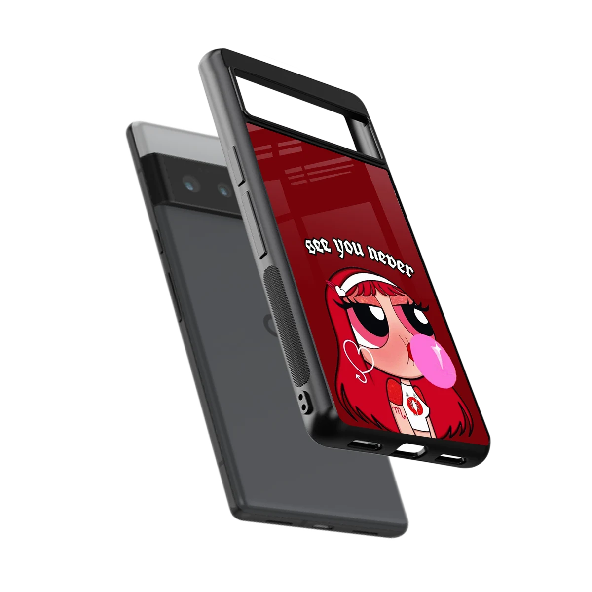 See You Never sleek google pixel 6 pro cover with tempered glass back and TPU edges