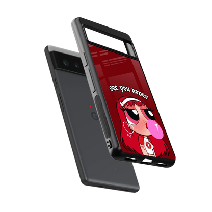 See You Never sleek google pixel 6a cover with tempered glass back and TPU edges