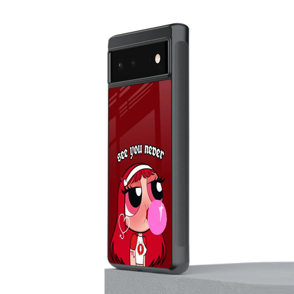 See You Never stylish phone case for google pixel 6a | glossy glass and slim fit
