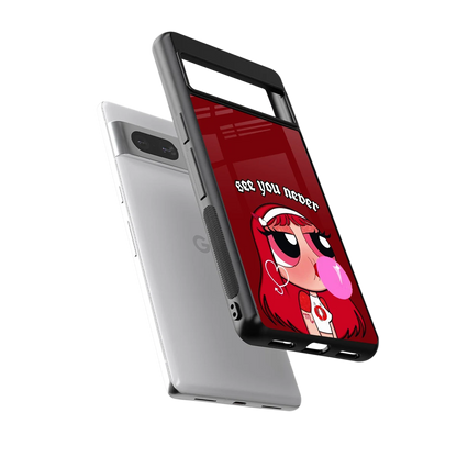 See You Never sleek google pixel 7a cover with tempered glass back and TPU edges