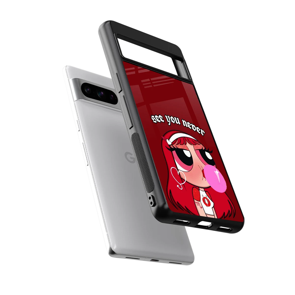 See You Never sleek google pixel 8 pro cover with tempered glass back and TPU edges