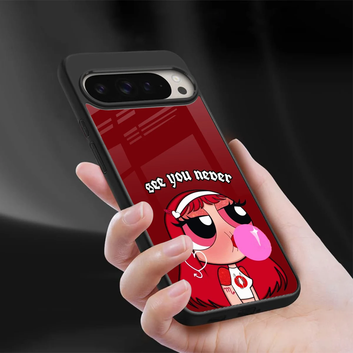 See You Never sleek google pixel 9 pro xl cover with tempered glass back and TPU edges