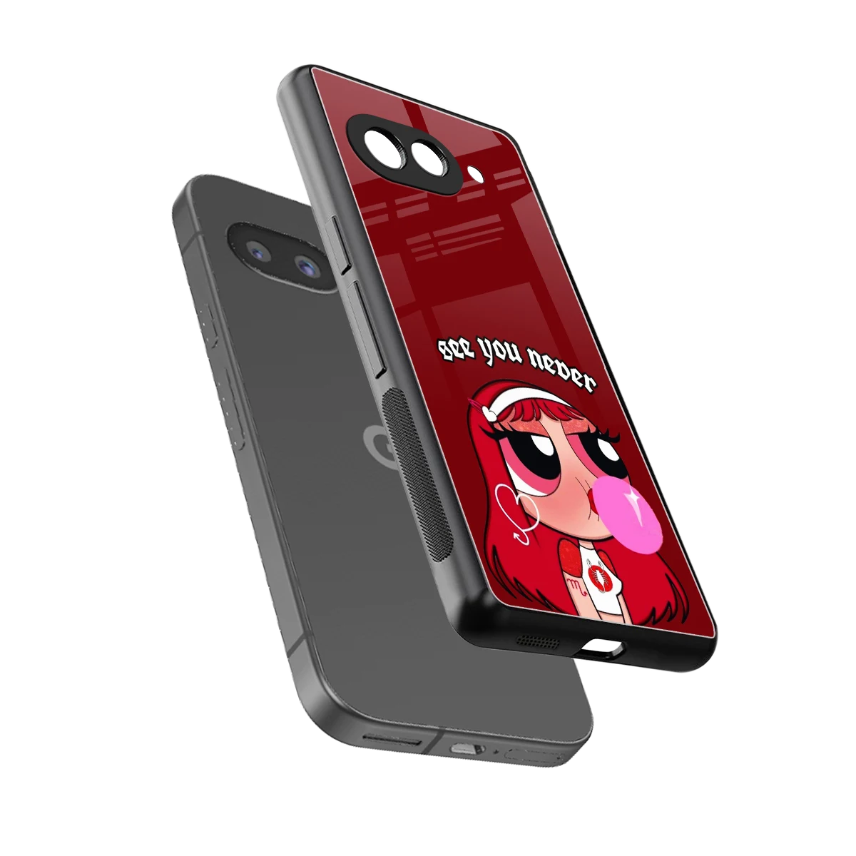 See You Never sleek google pixel 10a cover with tempered glass back and TPU edges