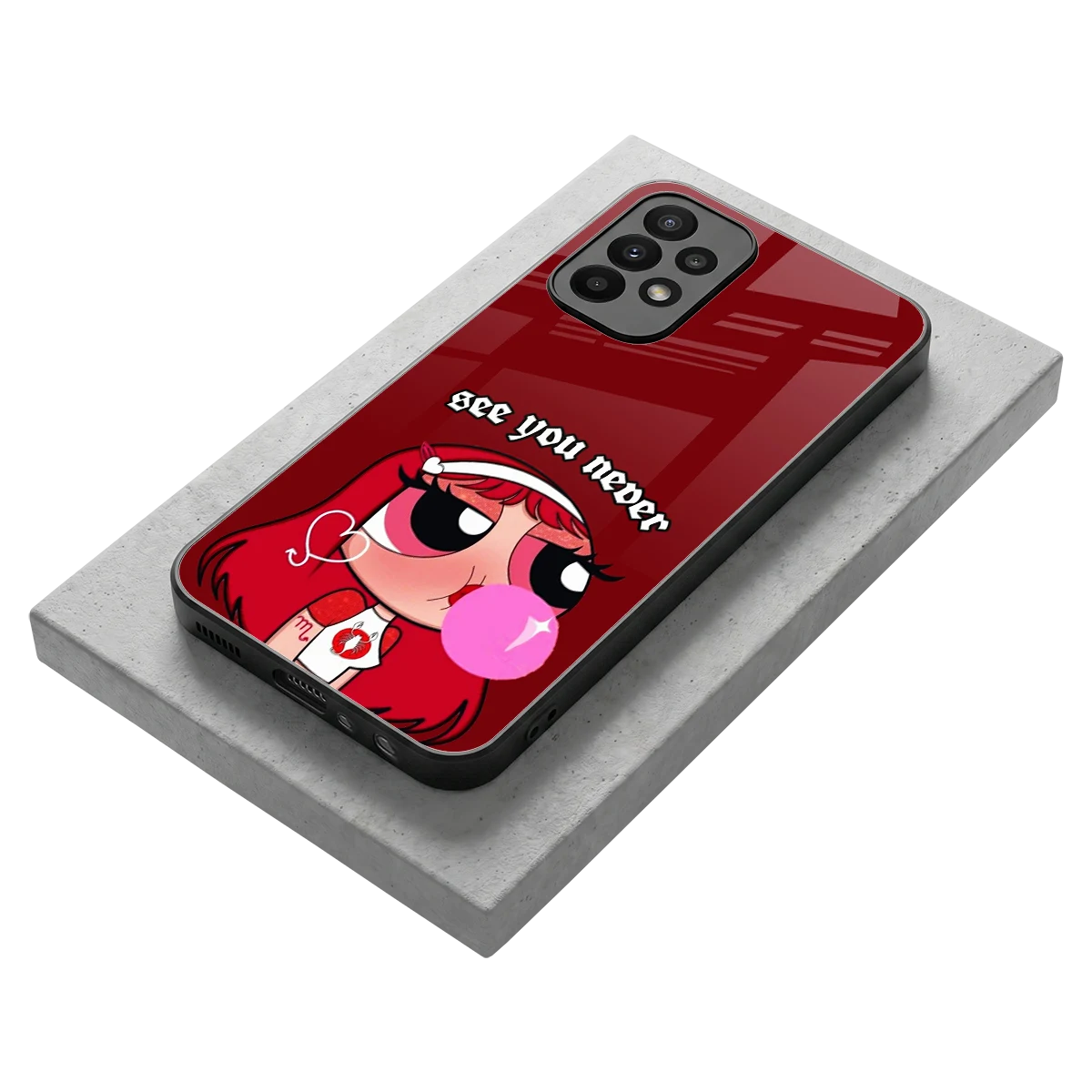 See You Never stylish phone case for samsung galaxy a23 | glossy glass and slim fit