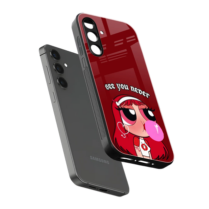 See You Never sleek samsung galaxy m35 5g cover with tempered glass back and TPU edges