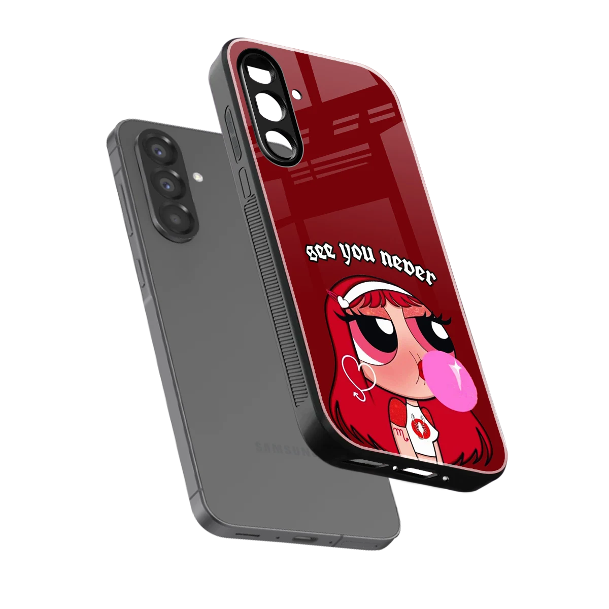 See You Never sleek samsung galaxy a36 5g cover with tempered glass back and TPU edges