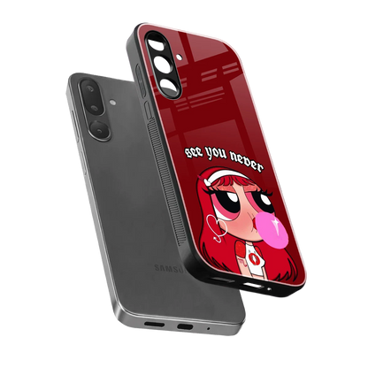 See You Never sleek samsung galaxy m36 5g cover with tempered glass back and TPU edges
