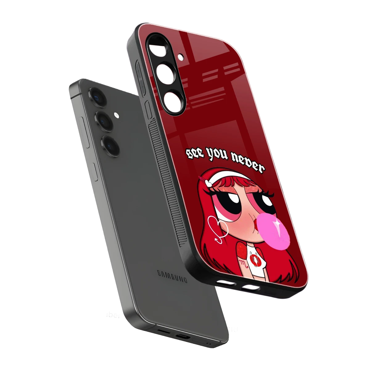 See You Never sleek samsung galaxy s24 plus cover with tempered glass back and TPU edges