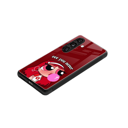 See You Never stylish phone case for samsung galaxy s25 | glossy glass and slim fit