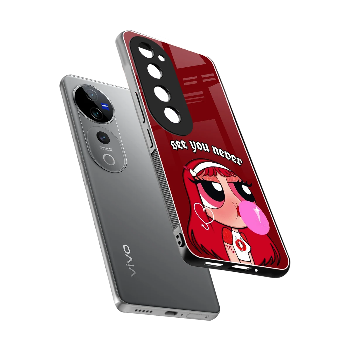 See You Never sleek vivo v40 pro cover with tempered glass back and TPU edges