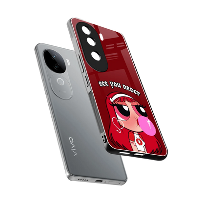 See You Never sleek vivo v40e cover with tempered glass back and TPU edges