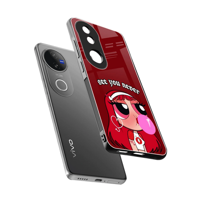 See You Never sleek vivo v50 cover with tempered glass back and TPU edges