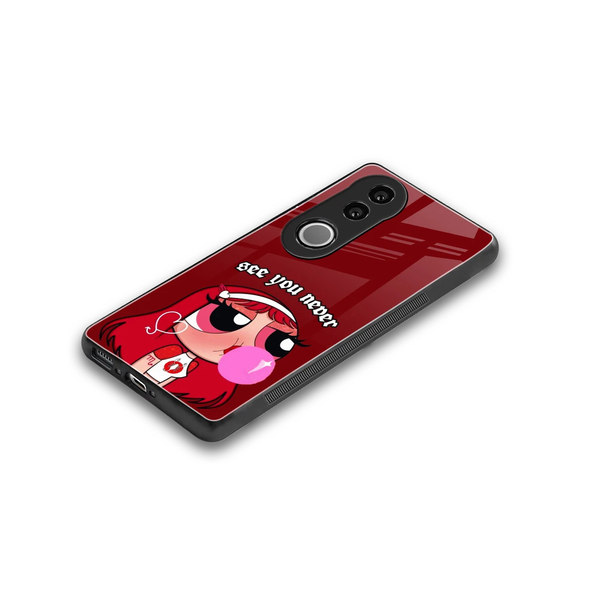 See You Never stylish phone case for vivo v50 | glossy glass and slim fit