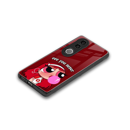 See You Never stylish phone case for vivo v50 | glossy glass and slim fit