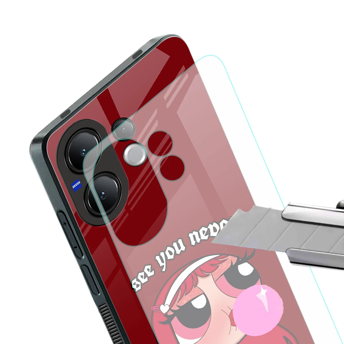 See You Never stylish phone case for vivo v60 | glossy glass and slim fit