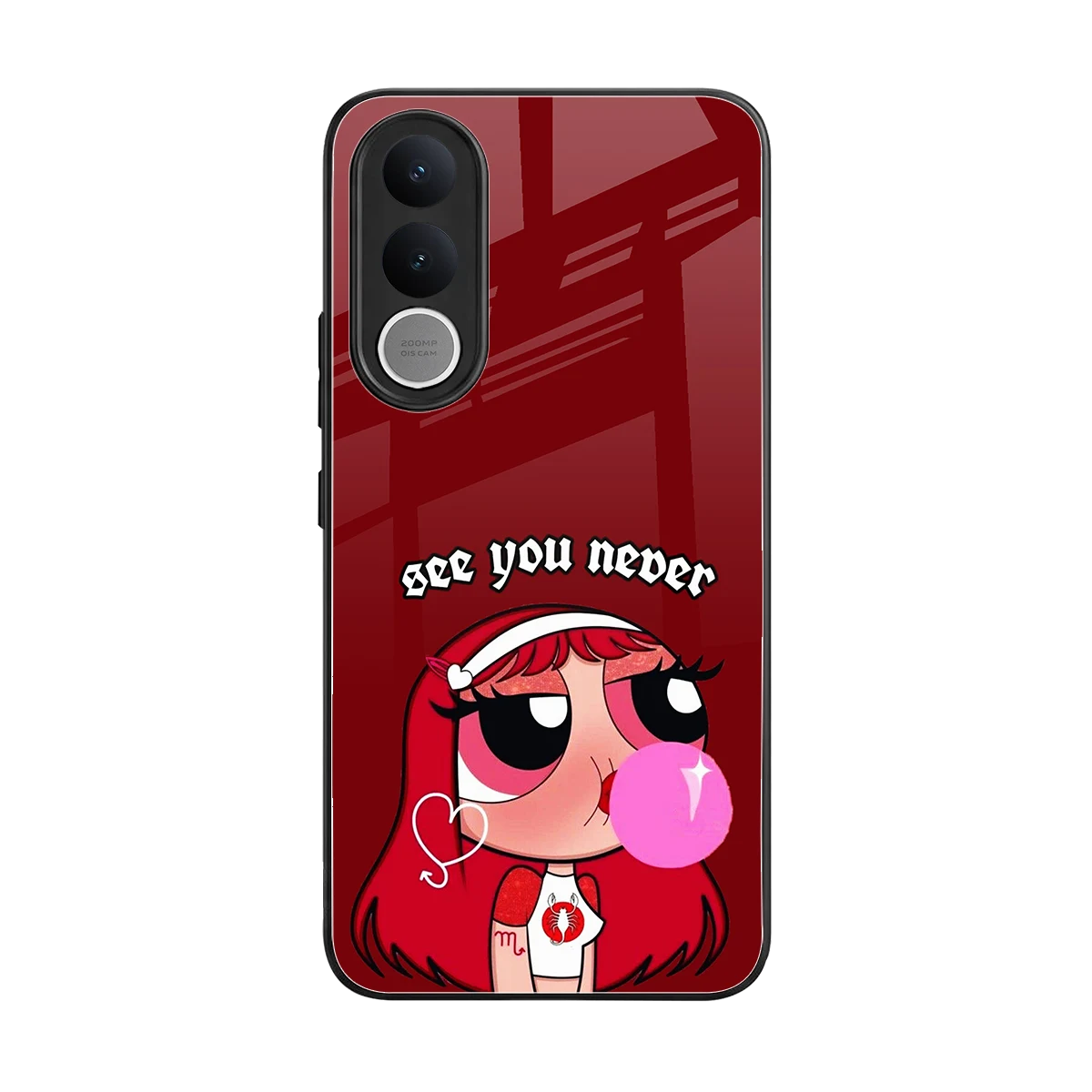 See You Never back phone cover | glass case for vivo v70 fe
