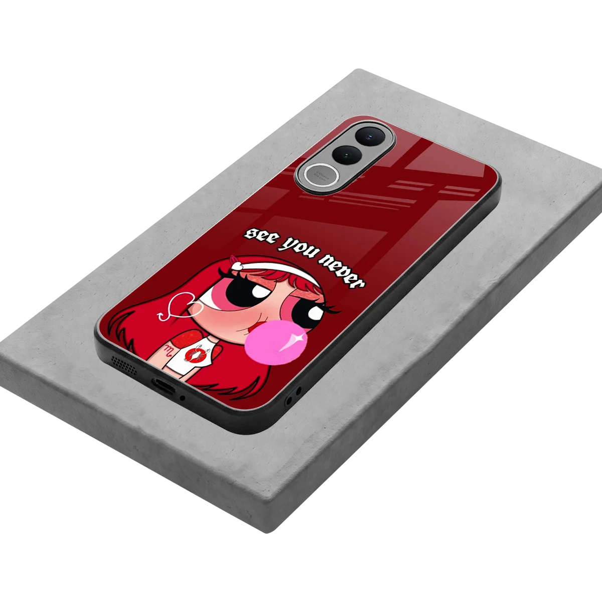 See You Never stylish phone case for vivo v70 fe | glossy glass and slim fit
