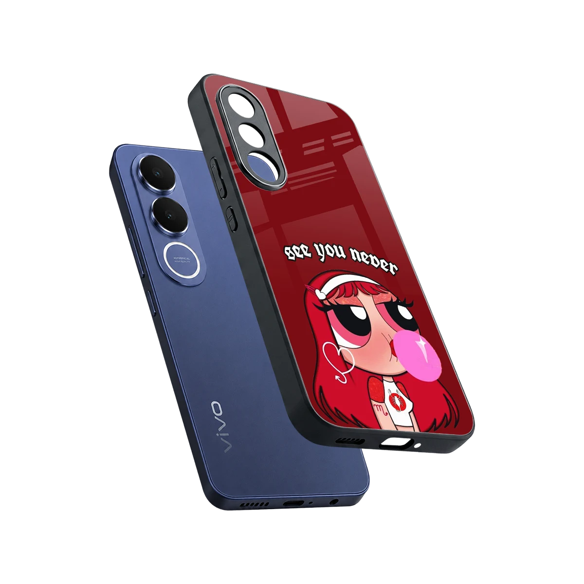 See You Never sleek vivo v70 fe cover with tempered glass back and TPU edges