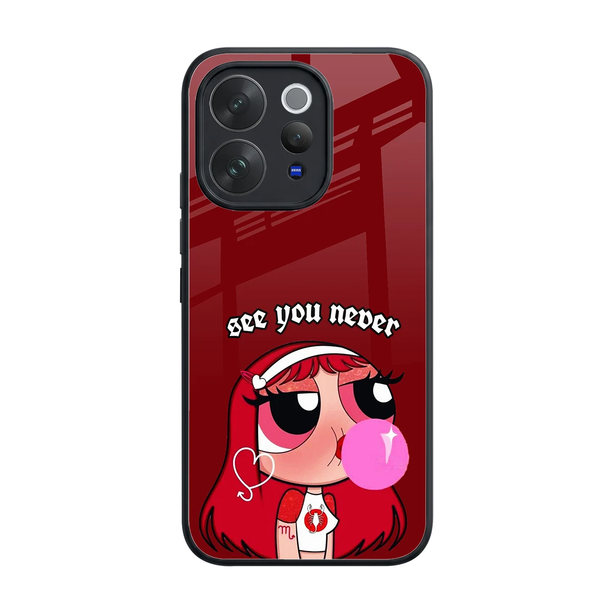 See You Never back phone cover | glass case for vivo v70 elite