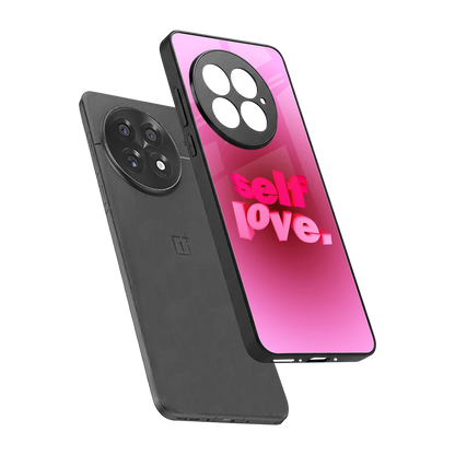 Self Love Aesthetic sleek oneplus 13 cover with tempered glass back and TPU edges