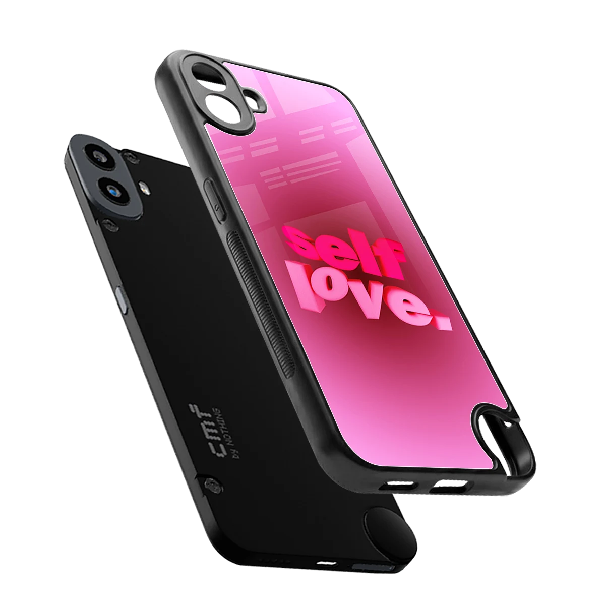 Self Love Aesthetic sleek cmf nothing phone 1 cover with tempered glass back and TPU edges