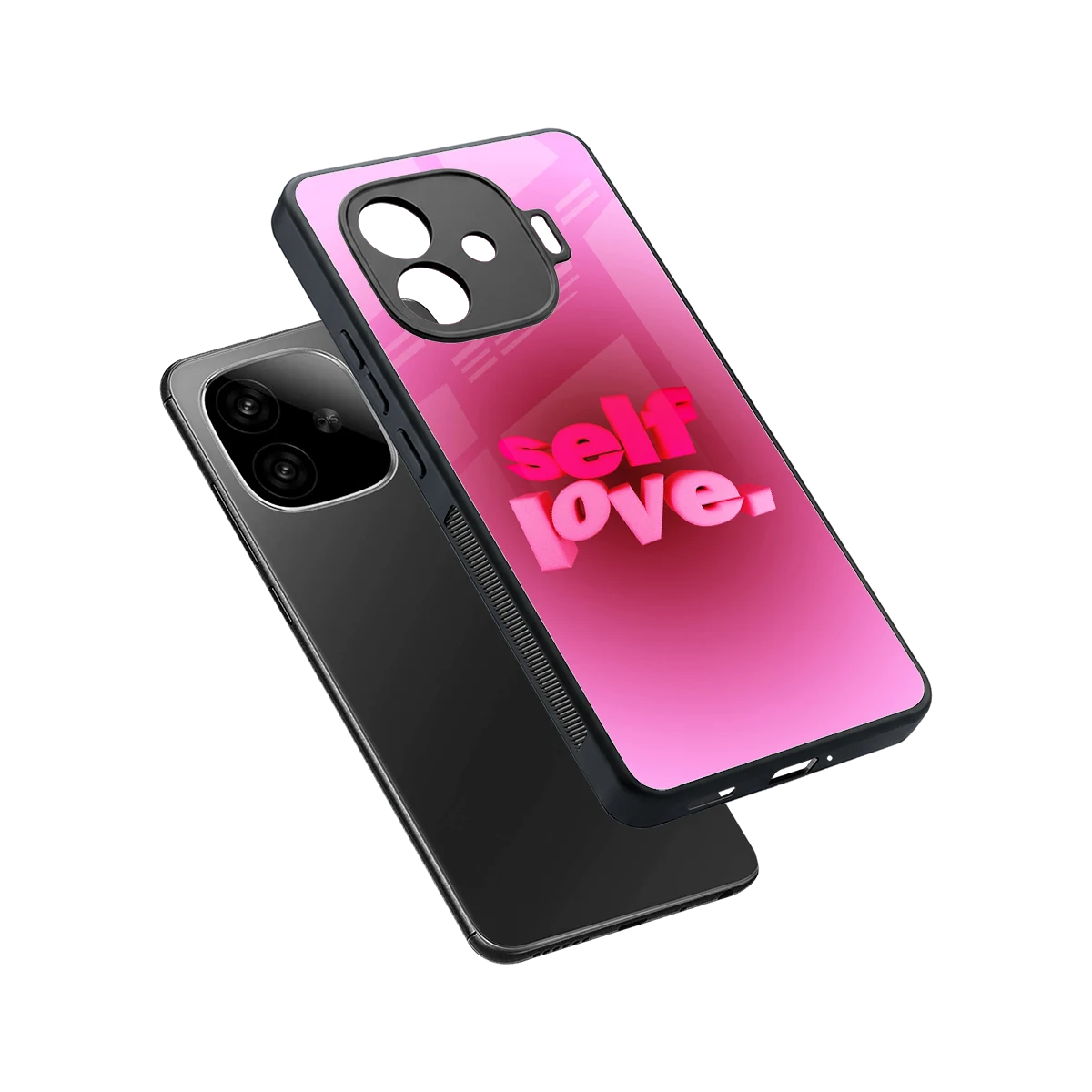 Self Love Aesthetic sleek iqoo neo 10r 5g cover with tempered glass back and TPU edges