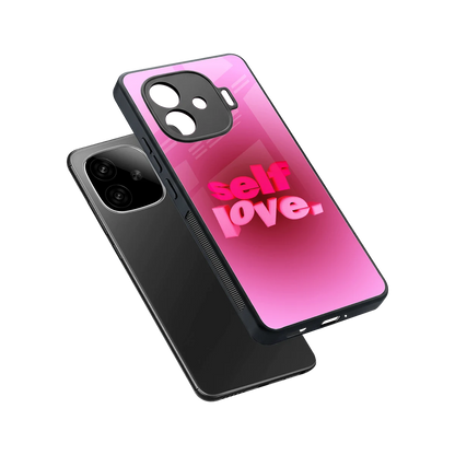 Self Love Aesthetic sleek iqoo neo 10r 5g cover with tempered glass back and TPU edges