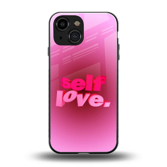 Self Love Aesthetic back phone cover | glass case for iphone 13 mini