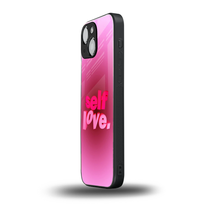 Self Love Aesthetic iphone 13 mini mobile cover | shockproof glass phone case