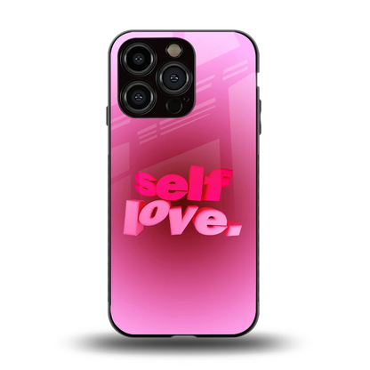 Self Love Aesthetic back phone cover | glass case for iphone 13 pro