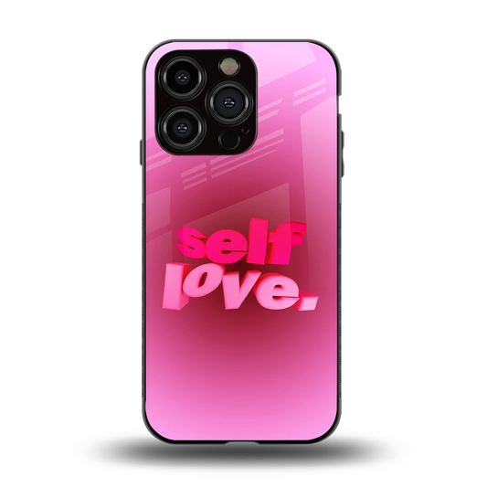Self Love Aesthetic back phone cover | glass case for iphone 13 pro