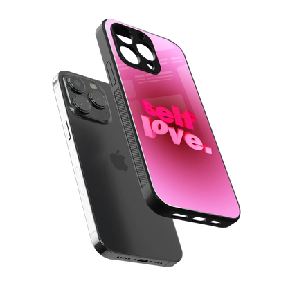Self Love Aesthetic sleek iphone 13 pro cover with tempered glass back and TPU edges