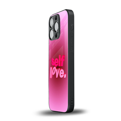 Self Love Aesthetic iphone 13 pro mobile cover | shockproof glass phone case
