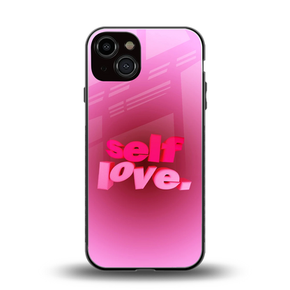 Self Love Aesthetic back phone cover | glass case for iphone 14
