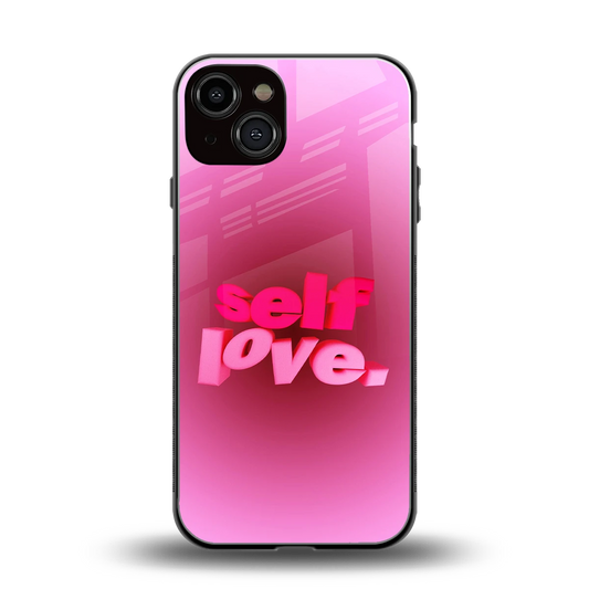 Self Love Aesthetic back phone cover | glass case for iphone 14
