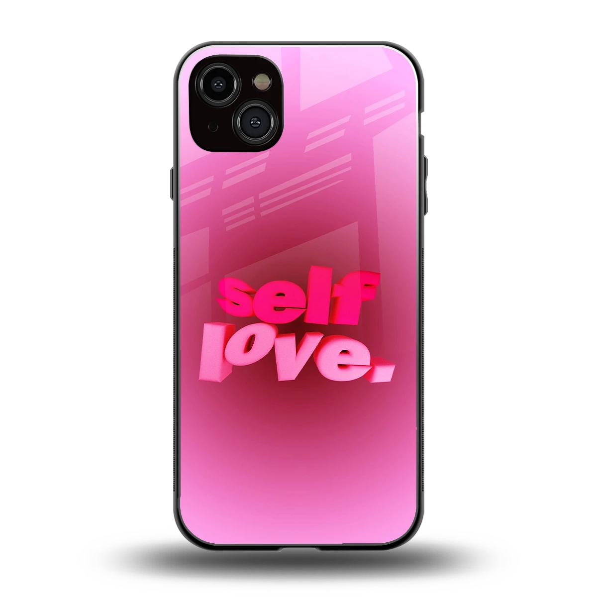 Self Love Aesthetic back phone cover | glass case for iphone 15 plus