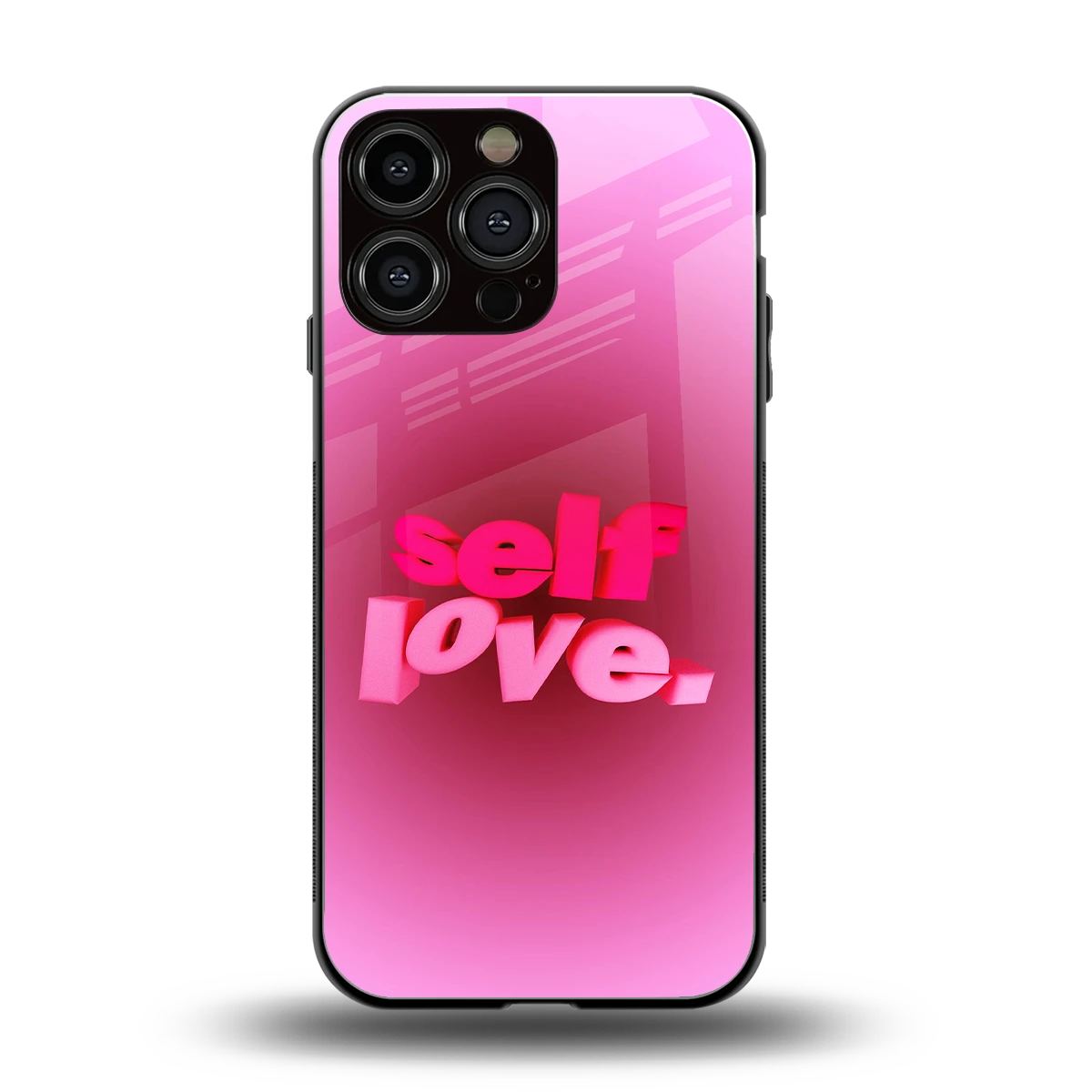 Self Love Aesthetic back phone cover | glass case for iphone 15 pro max