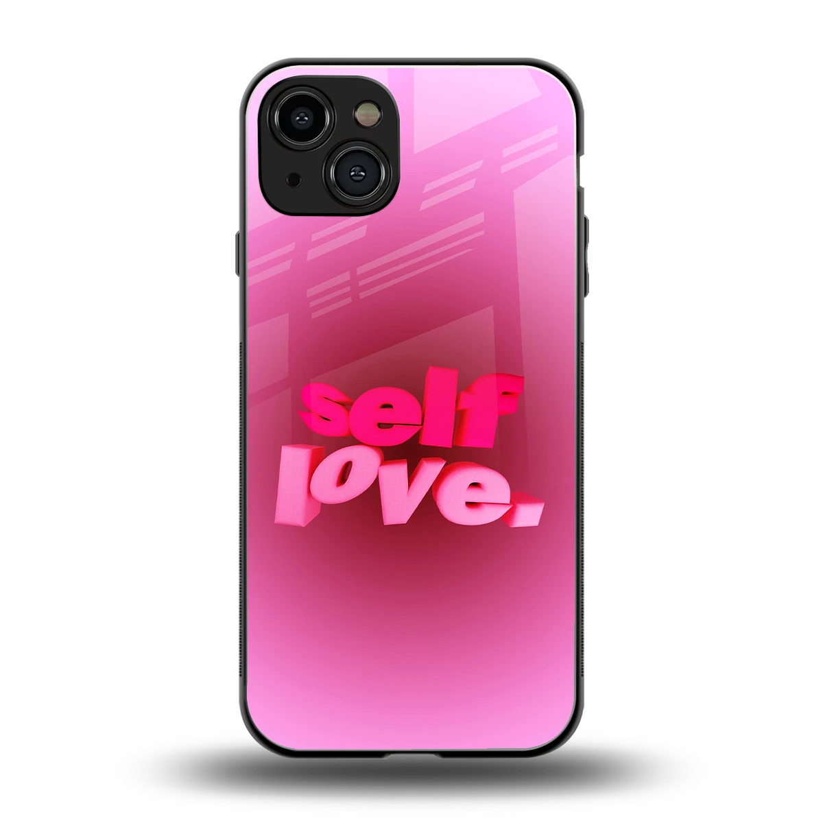 Self Love Aesthetic back phone cover | glass case for iphone 15