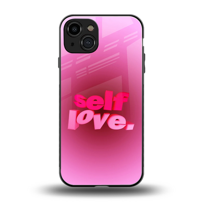 Self Love Aesthetic back phone cover | glass case for iphone 15