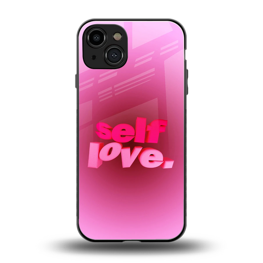 Self Love Aesthetic back phone cover | glass case for iphone 15