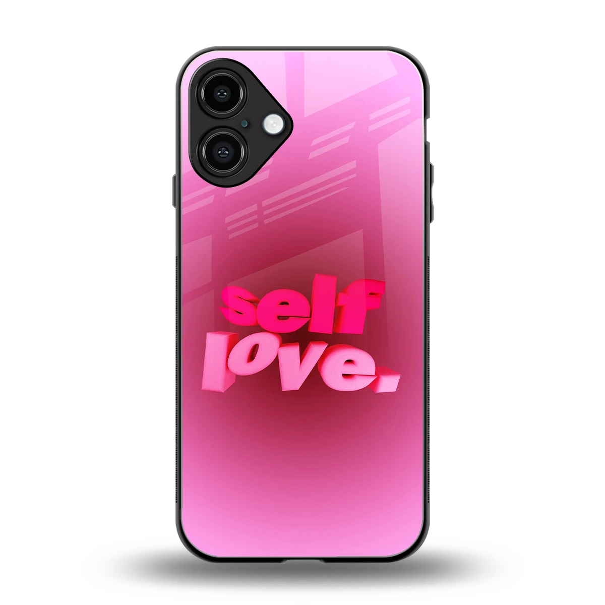 Self Love Aesthetic back phone cover | glass case for iphone 16 plus