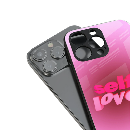 Self Love Aesthetic stylish phone case for iphone 17 pro max | glossy glass and slim fit