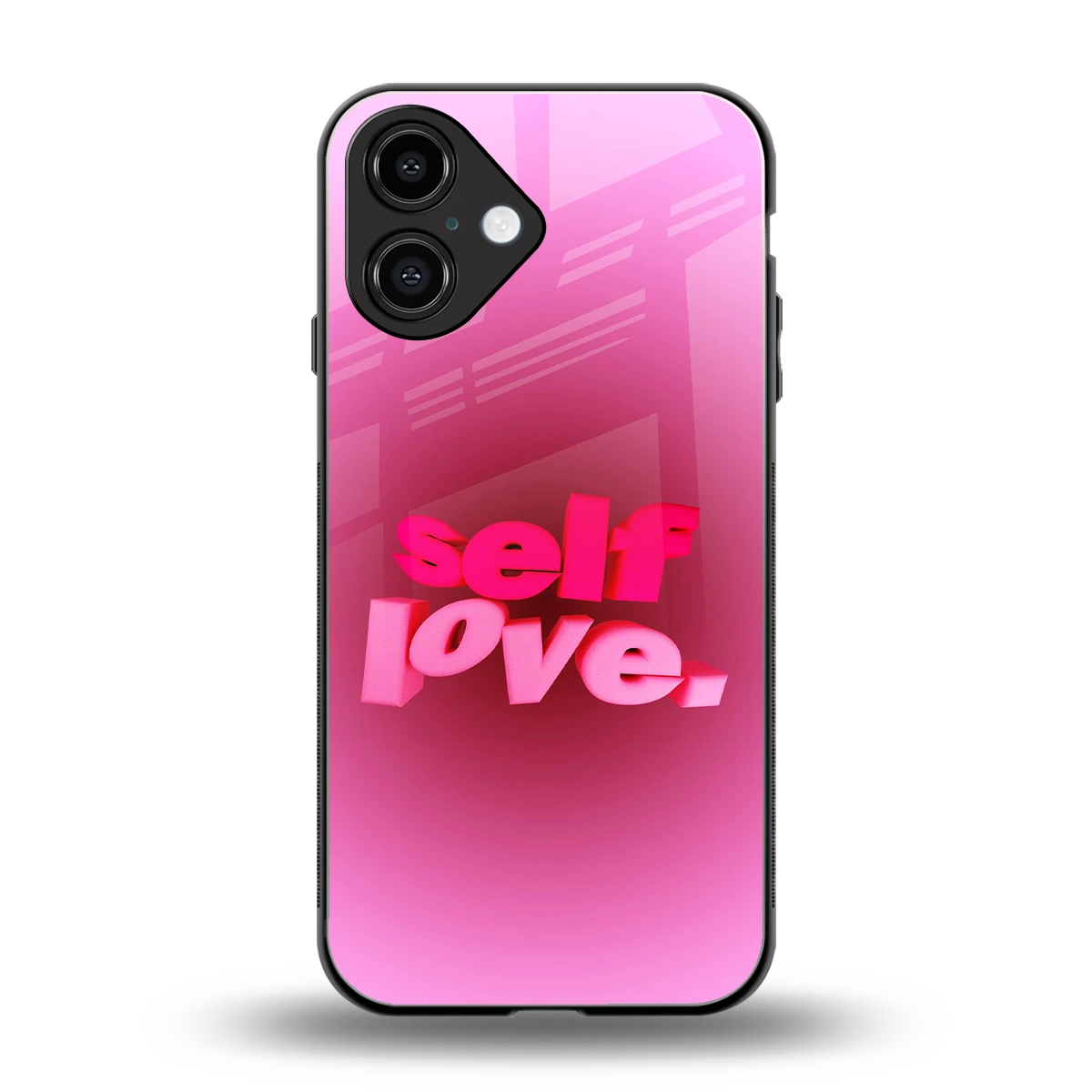 Self Love Aesthetic back phone cover | glass case for iphone 16