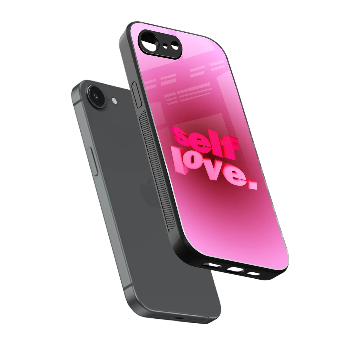 Self Love Aesthetic sleek iphone 16e cover with tempered glass back and TPU edges