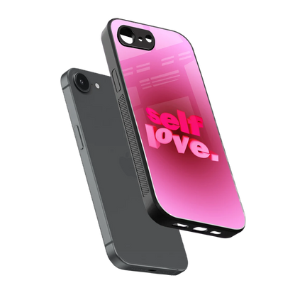 Self Love Aesthetic sleek iphone 16e cover with tempered glass back and TPU edges