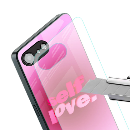 Self Love Aesthetic stylish phone case for iphone 17e | glossy glass and slim fit