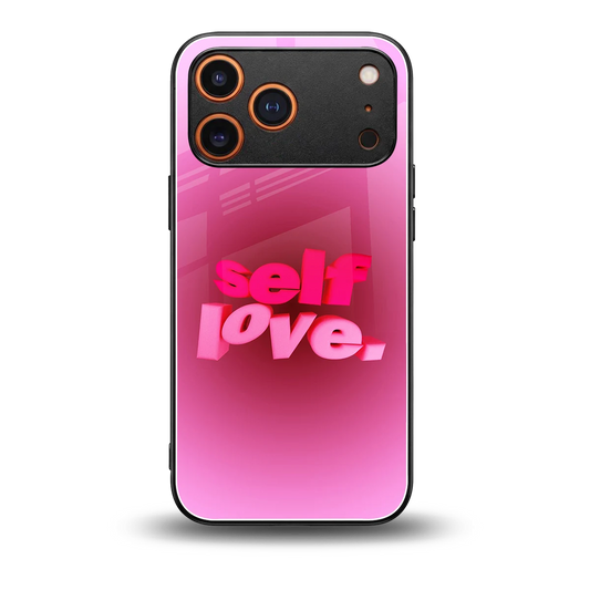 Self Love Aesthetic back phone cover | glass case for iphone 17 pro max