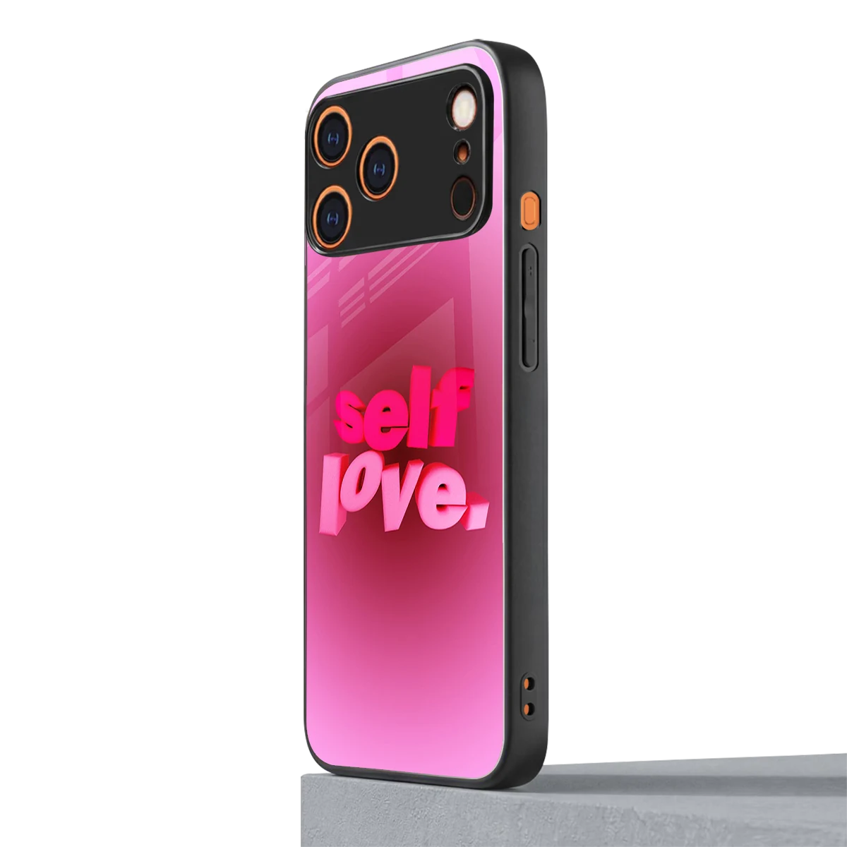 Self Love Aesthetic iphone 17 pro max mobile cover | shockproof glass phone case